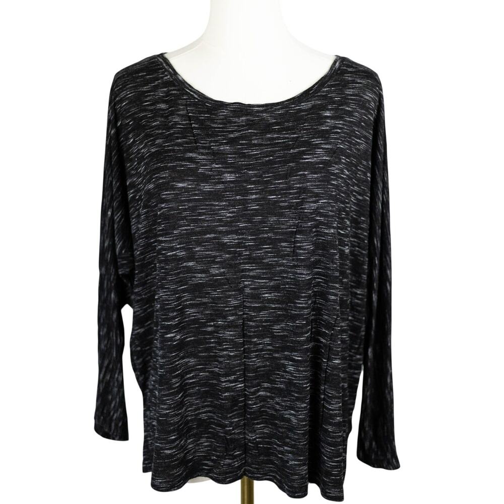 Apt 9 OX Women's Tee Cropped Long Sleeve Black White